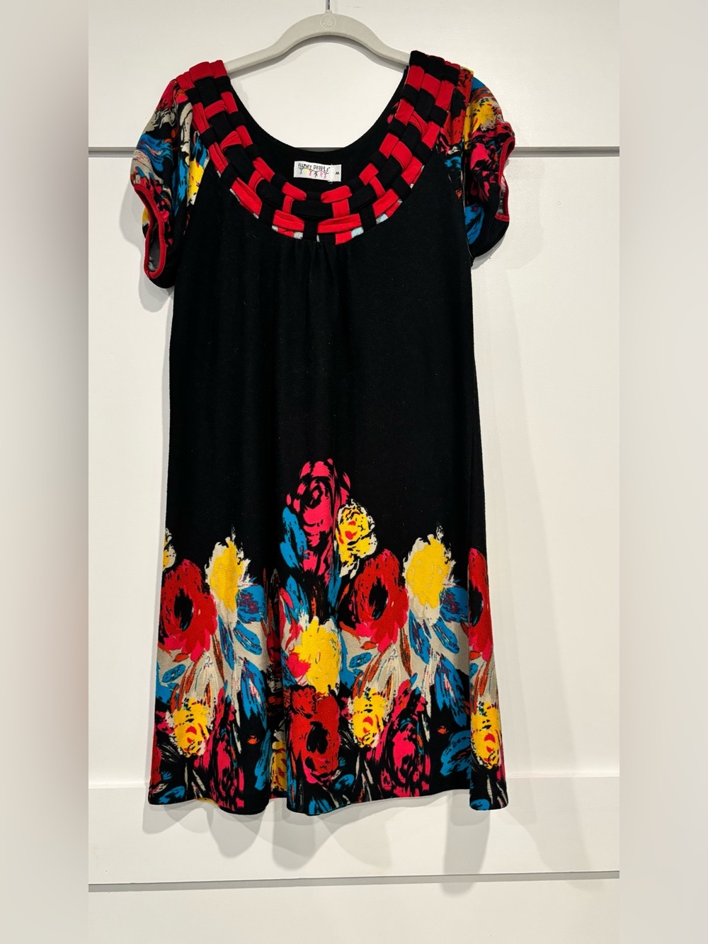 Funky People Black Swing Floral Dress Medium